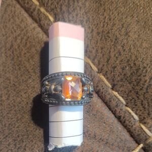 Sterling Silver .925 Ring With Citrine Gemstone Size 7